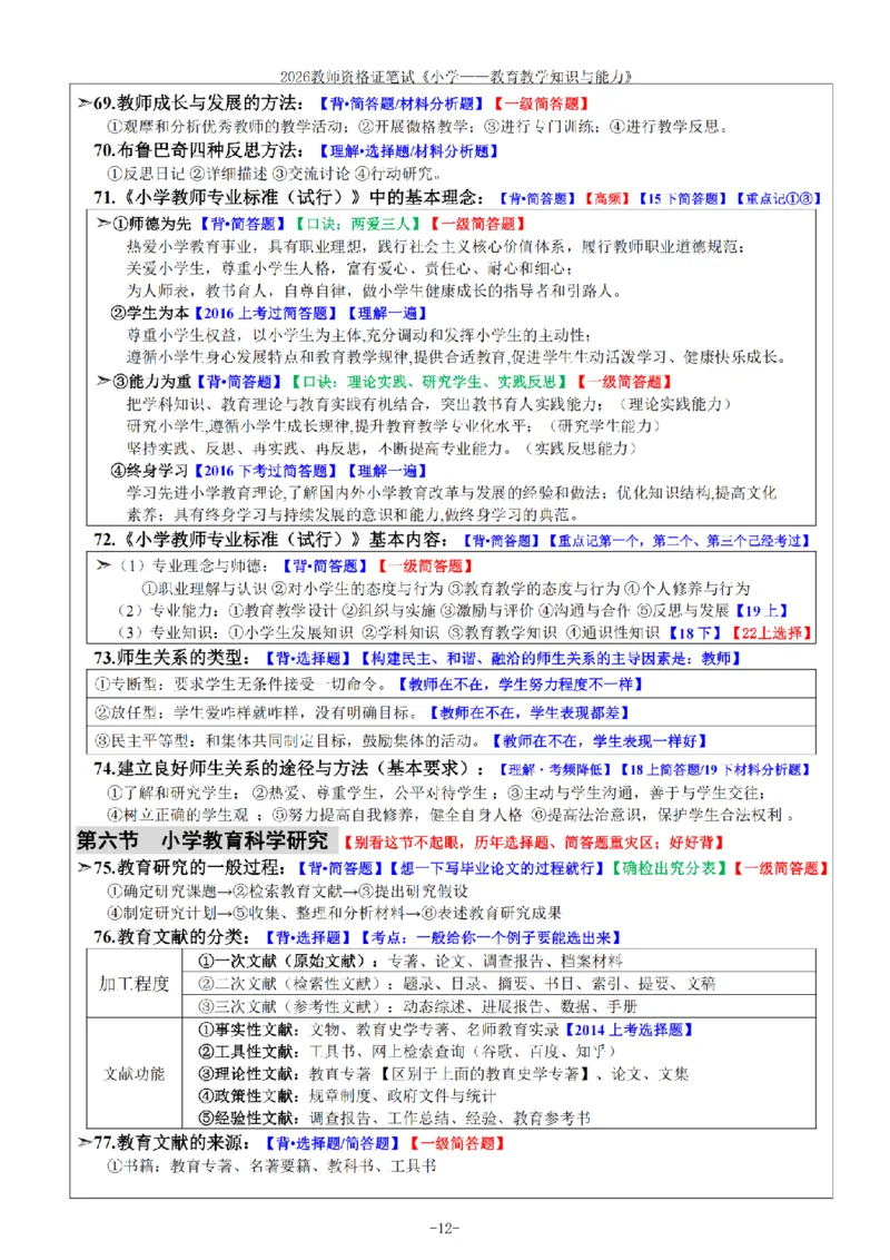 26《小学教育知识与能力》重点笔记_教资备考_2026上_小学（科1+科2）_01.一轮笔记+二轮笔记+默写笔记（更新中）