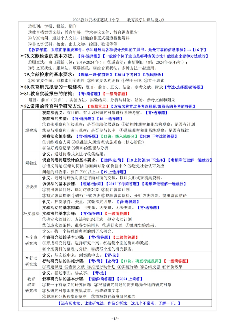 26《小学教育知识与能力》重点笔记_教资备考_2026上_小学（科1+科2）_01.一轮笔记+二轮笔记+默写笔记（更新中）