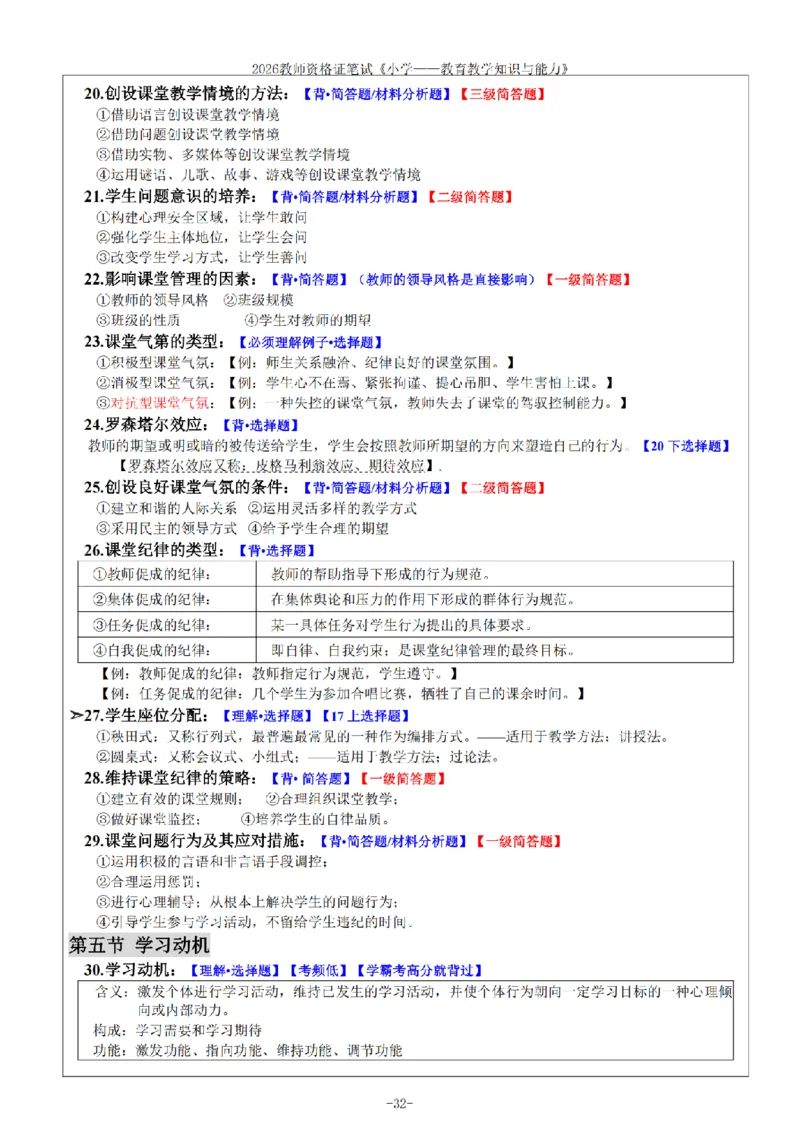 26《小学教育知识与能力》重点笔记_教资备考_2026上_小学（科1+科2）_01.一轮笔记+二轮笔记+默写笔记（更新中）