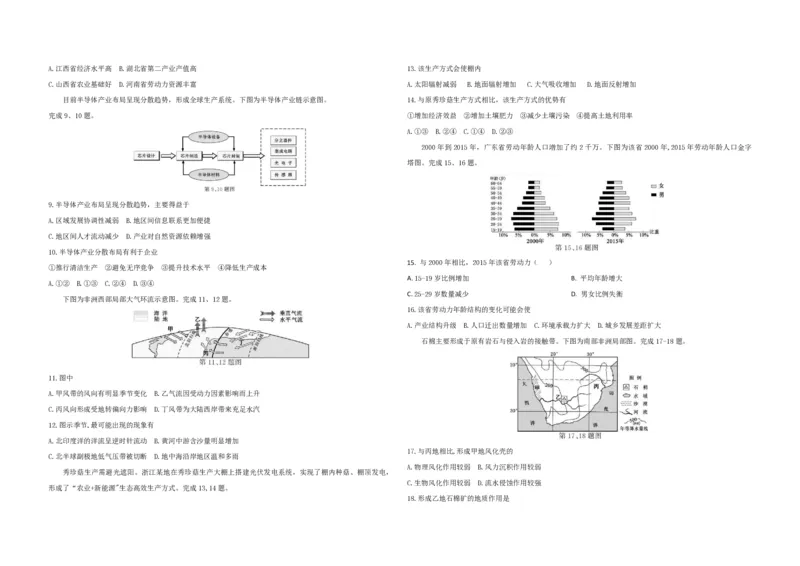 2021年浙江省高考地理1月（原卷版）_全国卷+地方卷_8.地理_1.地理高考真题试卷_2008-2020年_地方卷_浙江高考地理08-21_A3word版_PDF版（赠送）