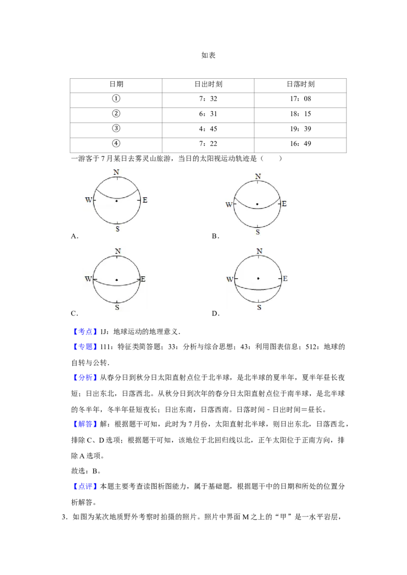 2019年江苏省高考地理试卷解析版_全国卷+地方卷_8.地理_1.地理高考真题试卷_2008-2020年_地方卷_江苏高考地理08-21_A4word版