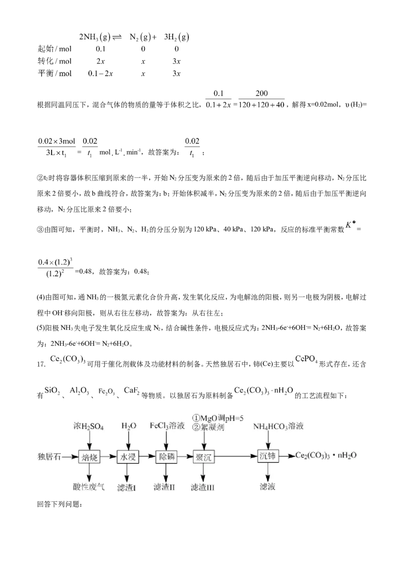 2021年湖南省普通高中学业水平选择性考试化学试题（湖南卷）（解析版）_全国卷+地方卷_5.化学_1.化学高考真题试卷_2021年高考-化学_2021年新高考湖南化学_A4Word版