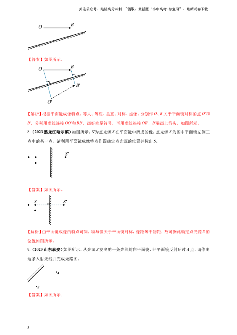 专题11中考光学作图类问题（解析版）_02中考总复习（2026版更新中）_04-物理-中考总复习_2024年中考复习资料_二轮复习