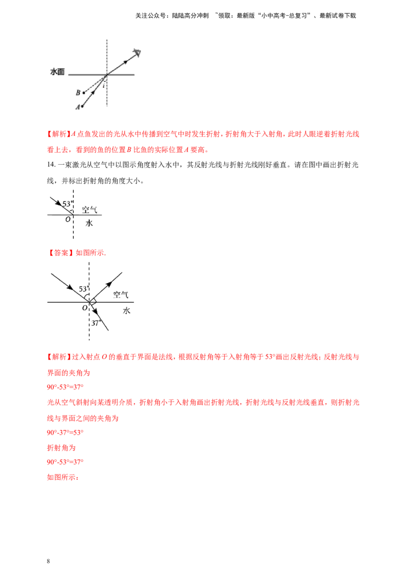 专题11中考光学作图类问题（解析版）_02中考总复习（2026版更新中）_04-物理-中考总复习_2024年中考复习资料_二轮复习