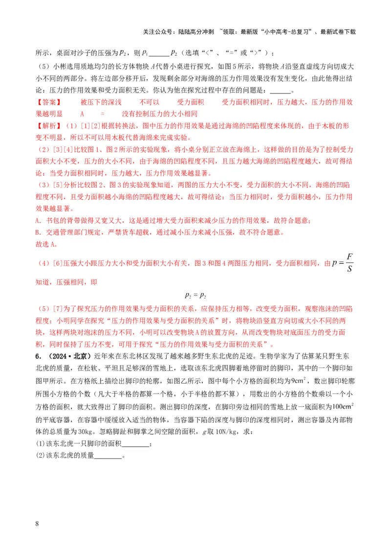 专题09压强（考情聚焦+中考新考法+真题透视4大考向+新题特训）（解析版）_02中考总复习（2026版更新中）_04-物理-中考总复习_2025年中考复习资料