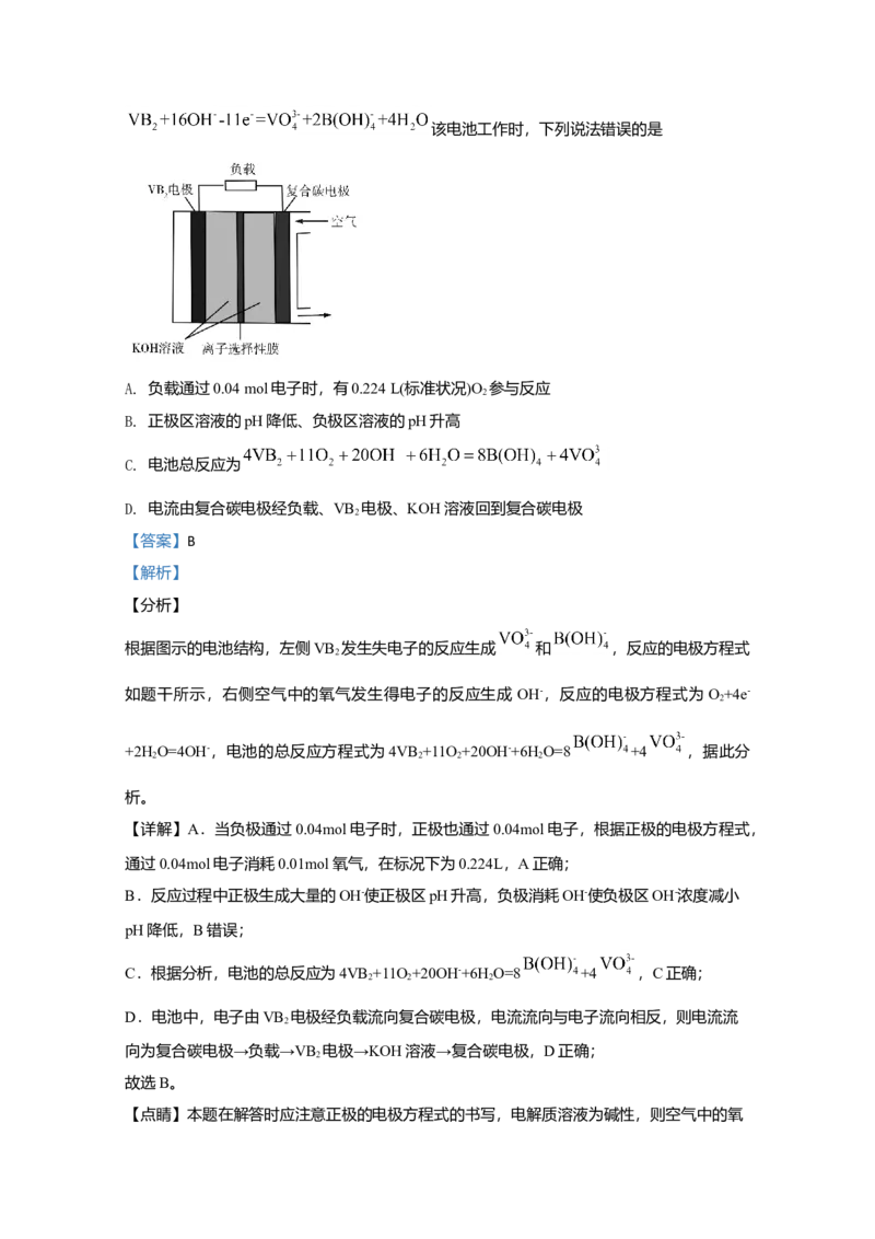 2020年全国统一高考化学试卷（新课标Ⅲ）（解析版）_全国卷+地方卷_5.化学_1.化学高考真题试卷_2008-2020年_全国卷_全国统一高考化学（新课标ⅲ）2016-2021_A4word版