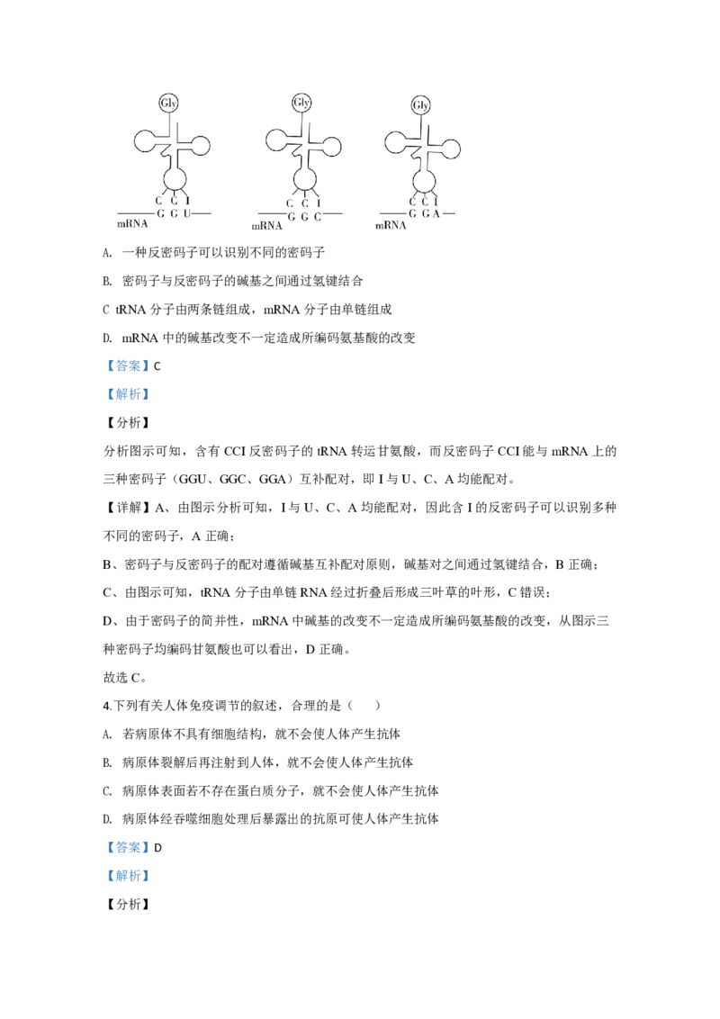2020年全国统一高考生物试卷（新课标Ⅲ）（解析版）_全国卷+地方卷_6.生物_1.生物高考真题试卷_2008-2020年_全国卷_全国统一高考生物（新课标ⅲ）16-21_A4word版_PDF版赠送）