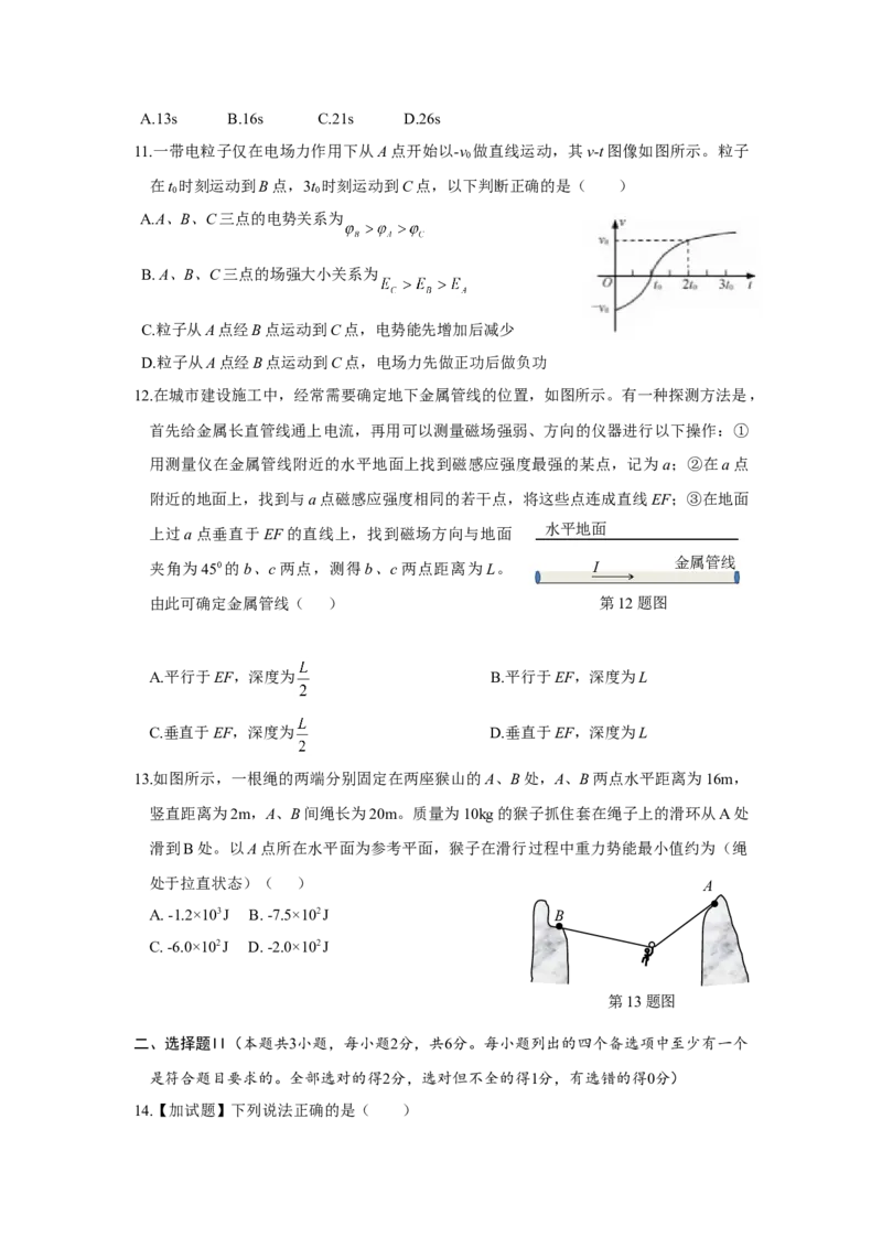 2018年浙江省高考物理4月（原卷版）_全国卷+地方卷_4.物理_1.物理高考真题试卷_2008-2020年_地方卷_浙江高考物理08-21_A4word版_原卷版（建议只打印原卷版，解析版手机对答案即可）