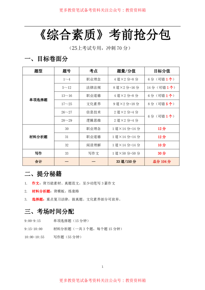中小幼通用科一抢分包_教资备考_2026上_小学（科1+科2）_01.一轮笔记+二轮笔记+默写笔记（更新中）