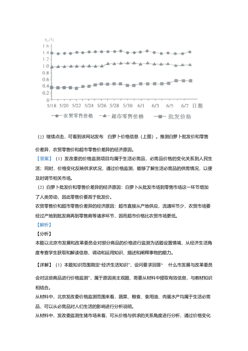 2020年北京市高考政治试卷（解析版）_全国卷+地方卷_9.政治_1.政治高考真题试卷_2008-2020年_地方卷_北京高考政治08-21_A4word版