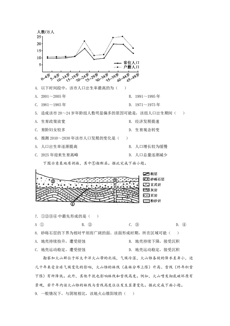 2020年全国高考四川文综地理试题及答案_全国卷+地方卷_8.地理_1.地理高考真题试卷_2008-2020年_地方卷_四川高考地理08-20