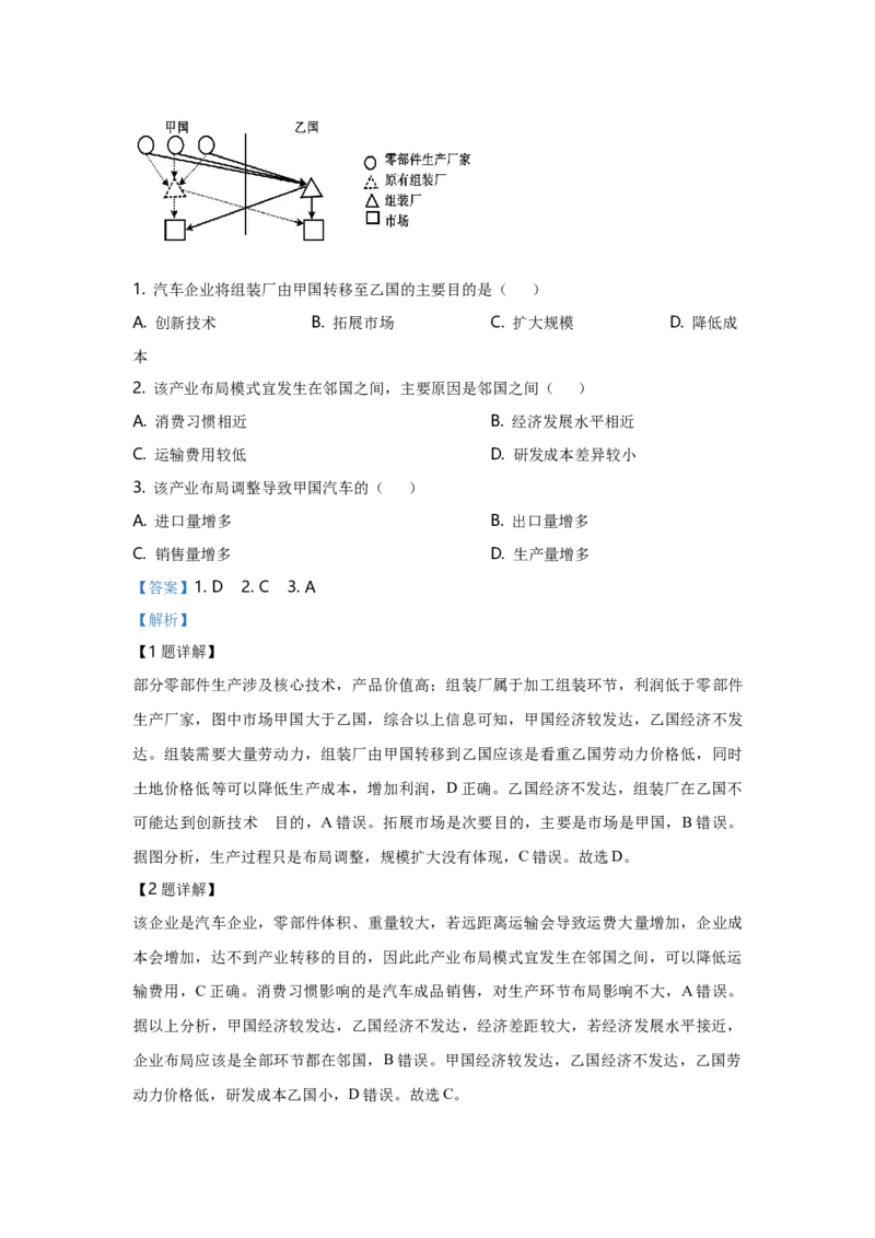 2020年全国高考四川文综地理试题及答案_全国卷+地方卷_8.地理_1.地理高考真题试卷_2008-2020年_地方卷_四川高考地理08-20