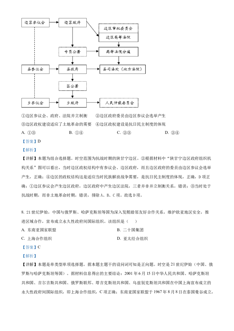 浙江省2023年6月普通高校招生选考科目考试历史试题（解析版）_全国卷+地方卷_7.历史_1.历史高考真题试卷_2023年高考-历史_2023年浙江自主命题