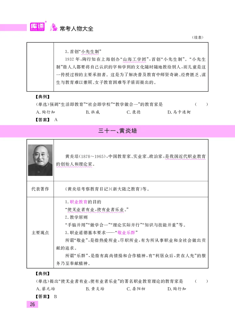 教师资格考试&middot;常考人物大全_教资备考_2026上_小学（科1+科2）_11.常考人物+文化素养+法律法规