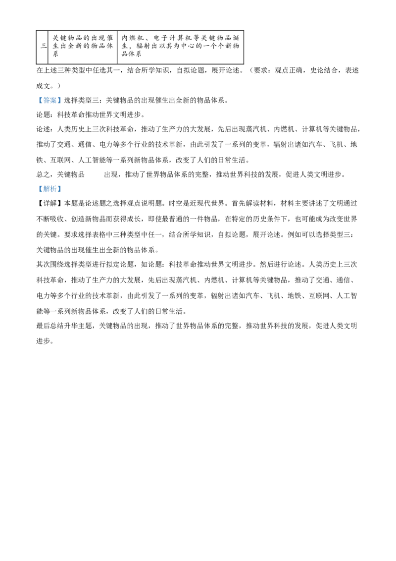 2024年湖北高考历史真题（解析版）_全国卷+地方卷_7.历史_1.历史高考真题试卷_2024年高考-历史_2024年湖北自主命题-历史