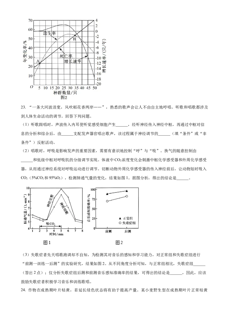 2024年高考生物真题（黑龙江、吉林、辽宁）（原卷版）_全国卷+地方卷_6.生物_1.生物高考真题试卷_2024年高考-生物_2024年高考生物真题（辽宁、黑龙江、吉林）