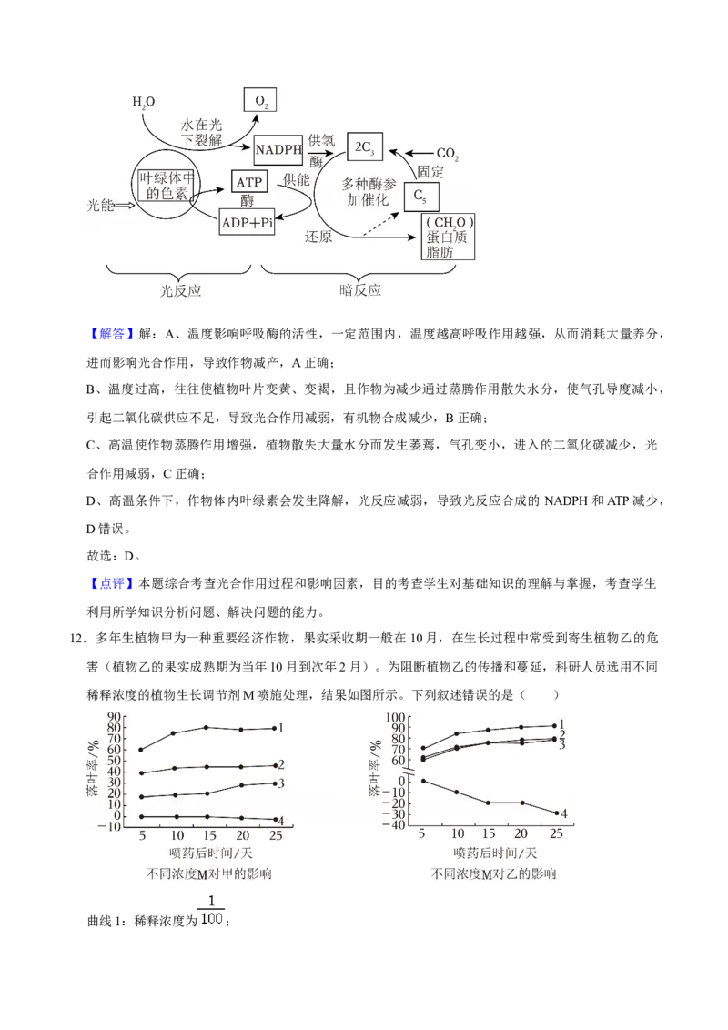 2023年高考生物真题（湖北自主命题）（解析版）_全国卷+地方卷_6.生物_1.生物高考真题试卷_2023年高考-生物_2023年湖北自主命题