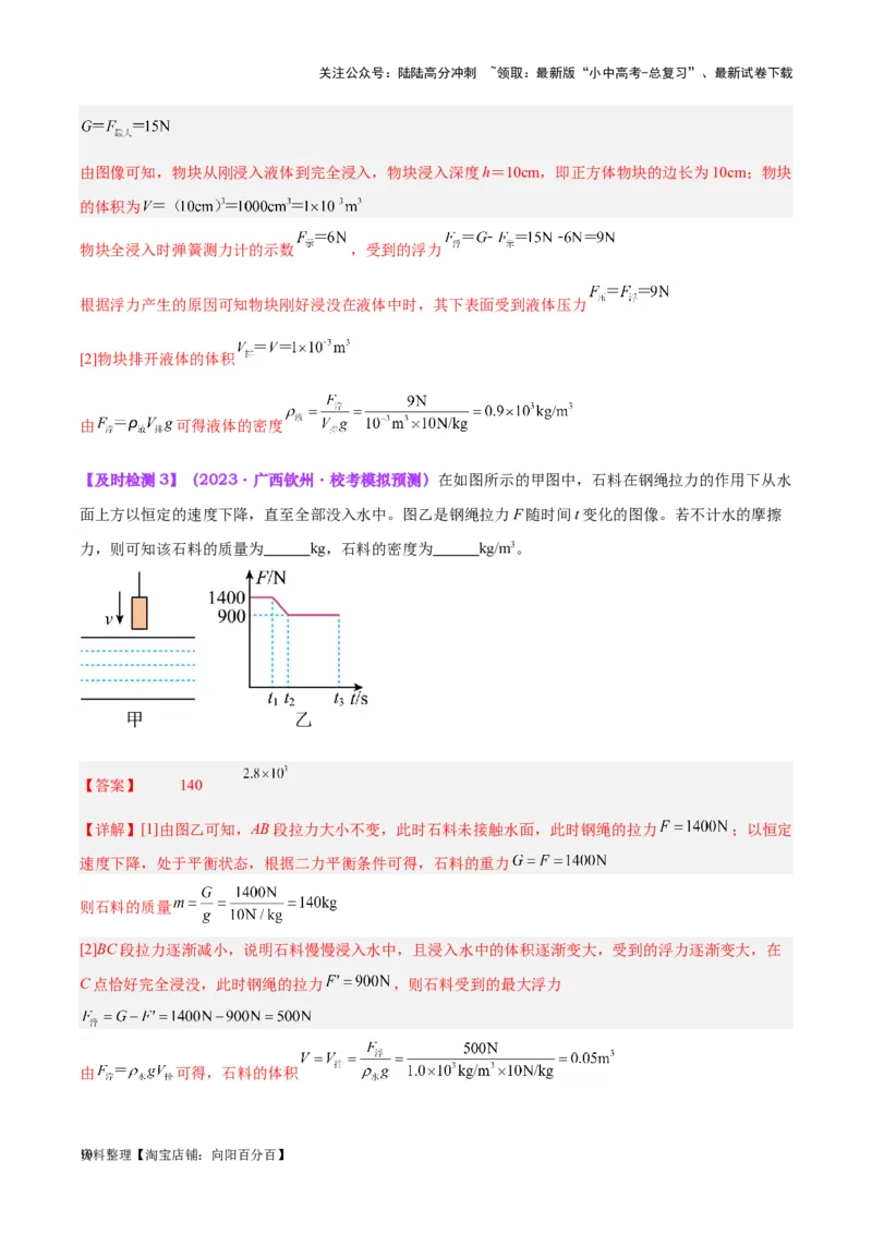 专题14浮力的四种计算方法（解析版）_02中考总复习（2026版更新中）_04-物理-中考总复习_2024年中考复习资料_一轮复习_完备战2024年中考物理一轮复习考点帮（全国通用）