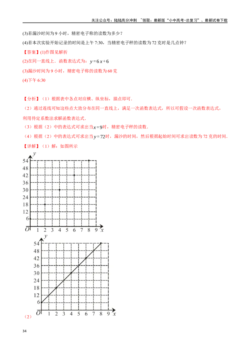 专题13一次函数的应用十大题型（举一反三）（解析版）_02中考总复习（2026版更新中）_02-数学-中考总复习_2024年中考复习资料_一轮复习资料_教师版（含答案解析）
