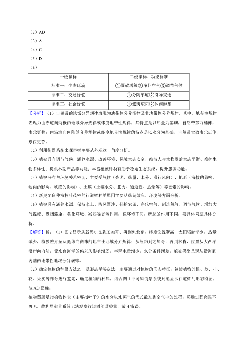 2024年上海高考地理真题（解析版）_全国卷+地方卷_8.地理_1.地理高考真题试卷_2024年高考-地理_2024年上海自主命题-地理