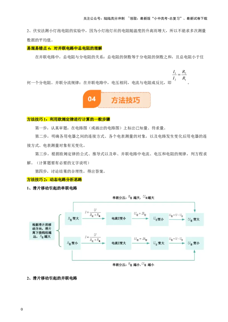 专题15欧姆定律（3大模块知识清单+4个易混易错+3种方法技巧+典例真题精析）（解析版）_02中考总复习（2026版更新中）_04-物理-中考总复习_2025年中考复习资料_2025年中考物理一轮知识梳理