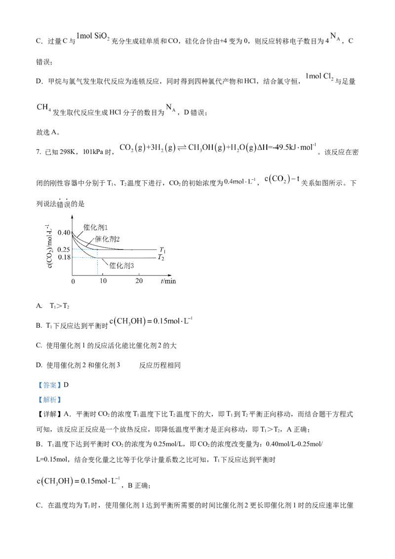 2024年高考化学真题（海南自主命题）（解析版）_全国卷+地方卷_5.化学_1.化学高考真题试卷_2024年高考-化学_2024年海南自主命题-化学