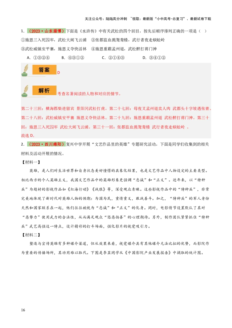 专题14《艾青诗选》《水浒传》（6份思维导图+2部名著梳理+突破易错易混3法+名著解题4法）（解析版）_02中考总复习（2026版更新中）_01-语文-中考总复习_2025年中考资料