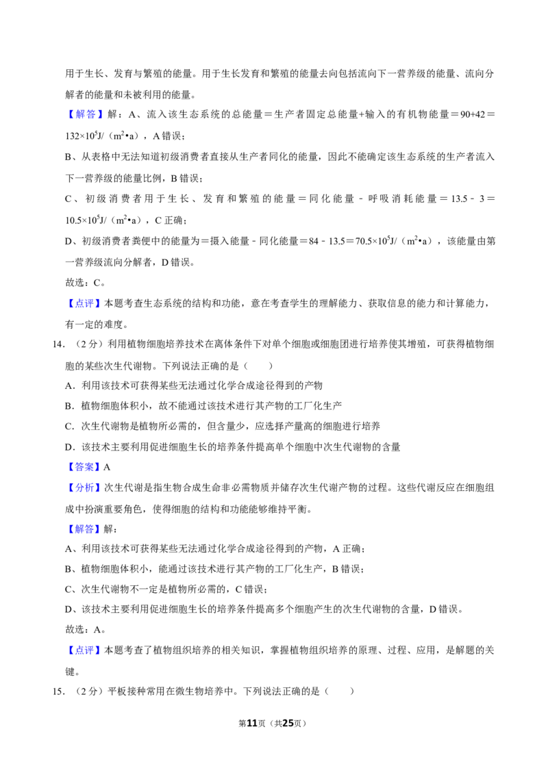 2023年高考生物真题（山东自主命题）（解析版）_全国卷+地方卷_6.生物_1.生物高考真题试卷_2023年高考-生物_2023年山东自主命题