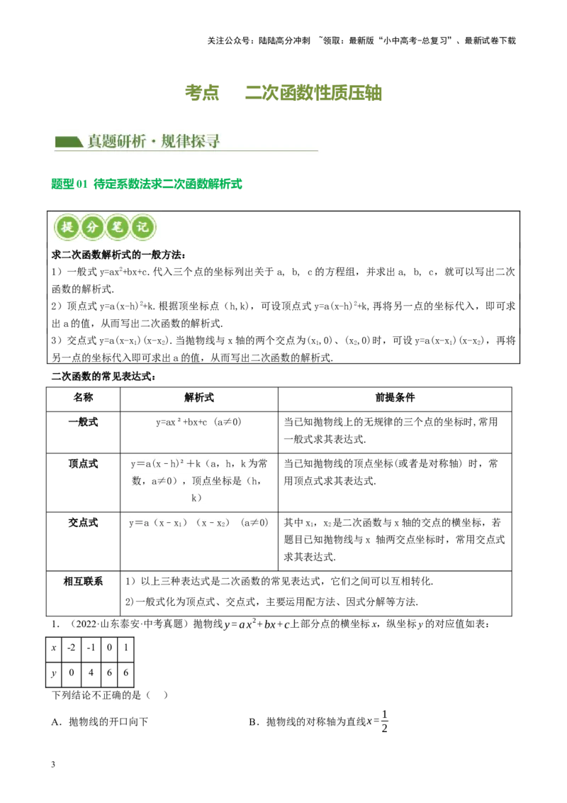 专题13二次函数性质压轴（讲练）（解析版）(1)_02中考总复习（2026版更新中）_02-数学-中考总复习_2024年中考复习资料_二轮复习资料_课件+讲义+练习_讲义_教师版（含答案解析）