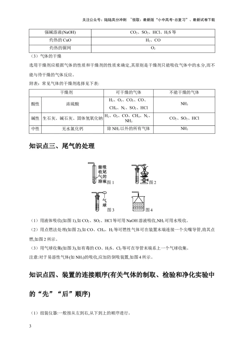 专题15气体的制取与净化（解析版）_02中考总复习（2026版更新中）_05-化学-中考总复习_2024年中考复习资料_专项复习资料_2024年中考化学复习考点一遍过（全国通用）