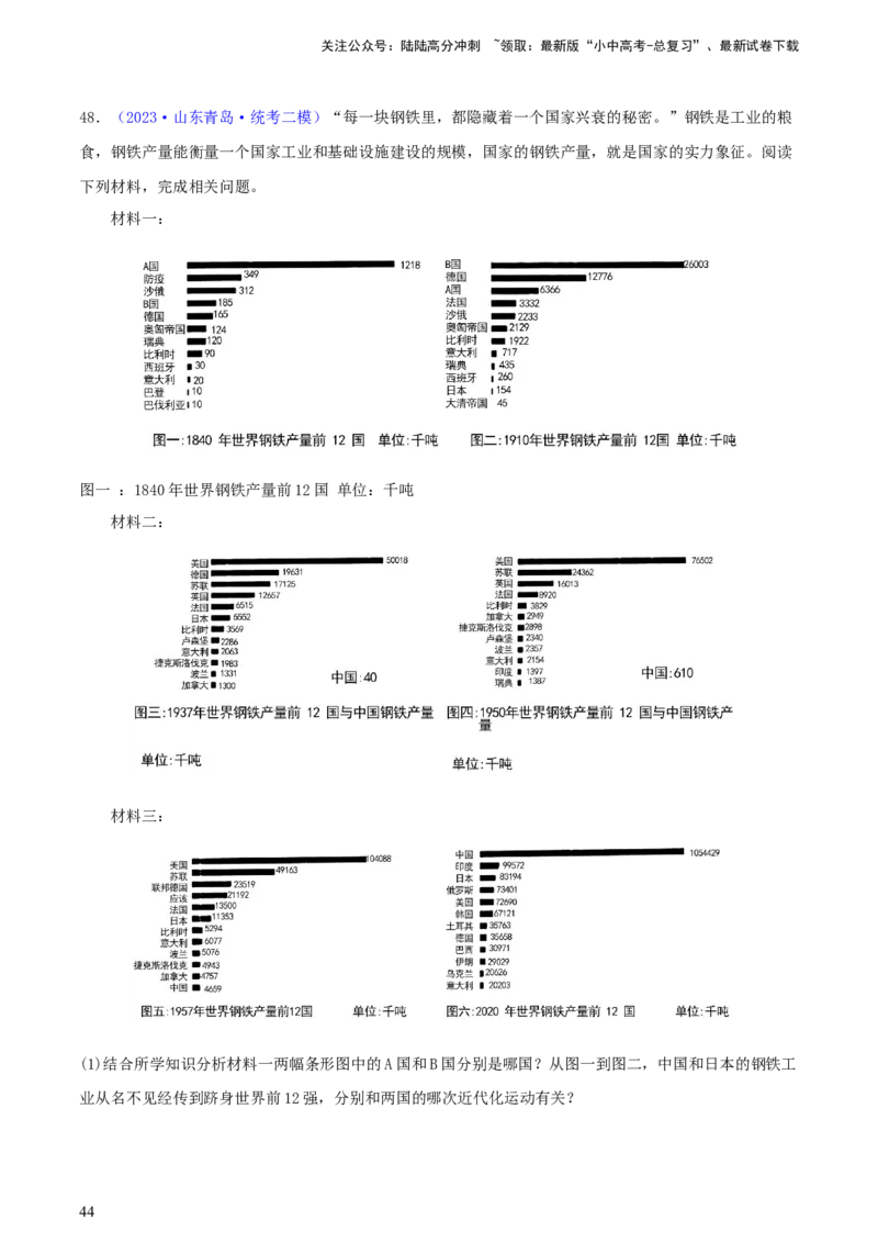 专题14创新题型类综合题（含答题技巧，题型专练50题）（原卷版）_02中考总复习（2026版更新中）_06-历史-中考总复习_2024年中考复习资料_二轮复习