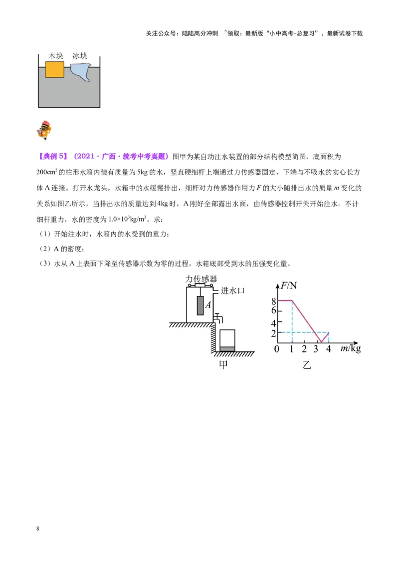 专题15物体沉浮条件及其应用（原卷版）_02中考总复习（2026版更新中）_04-物理-中考总复习_2024年中考复习资料_一轮复习_完备战2024年中考物理一轮复习考点帮（全国通用）