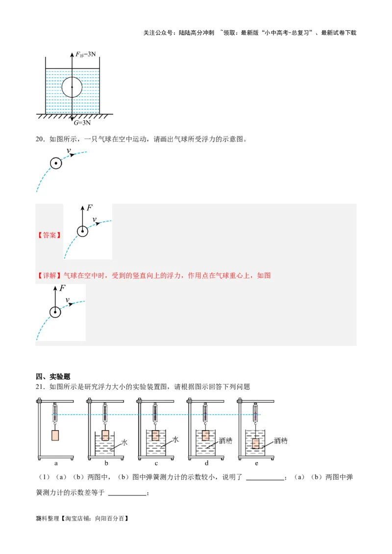 专题13浮力基础（解析版）_02中考总复习（2026版更新中）_04-物理-中考总复习_2024年中考复习资料_一轮复习_完备战2024年中考物理一轮复习考点帮（全国通用）_教师版（含答案解析）