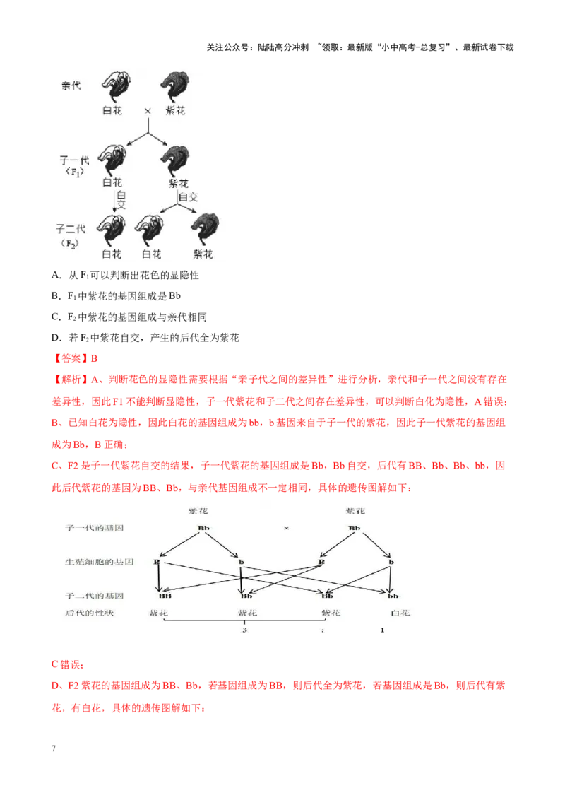 专题13&nbsp;生物的遗传和变异（解析版）_02中考总复习（2026版更新中）_08-生物-中考总复习_2024年中考复习资料_专项复习_完三年（2021-2023）中考生物真题分项汇编（全国通用）_答案解析版