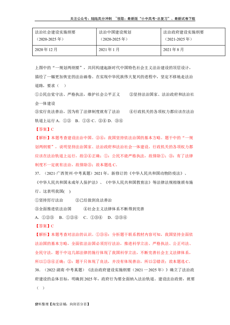 专题15民主与法治（追求民主价值部分）（解析版）1_02中考总复习（2026版更新中）_07-道法-中考总复习_2024年中考复习资料_专项复习资料_答案解析版