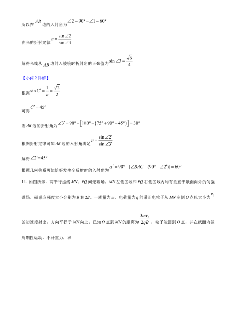 2025年高考物理真题（湖北自主命题）（解析版）_全国卷+地方卷_4.物理_1.物理高考真题试卷_2025年高考-物理_2025年湖北自主命题