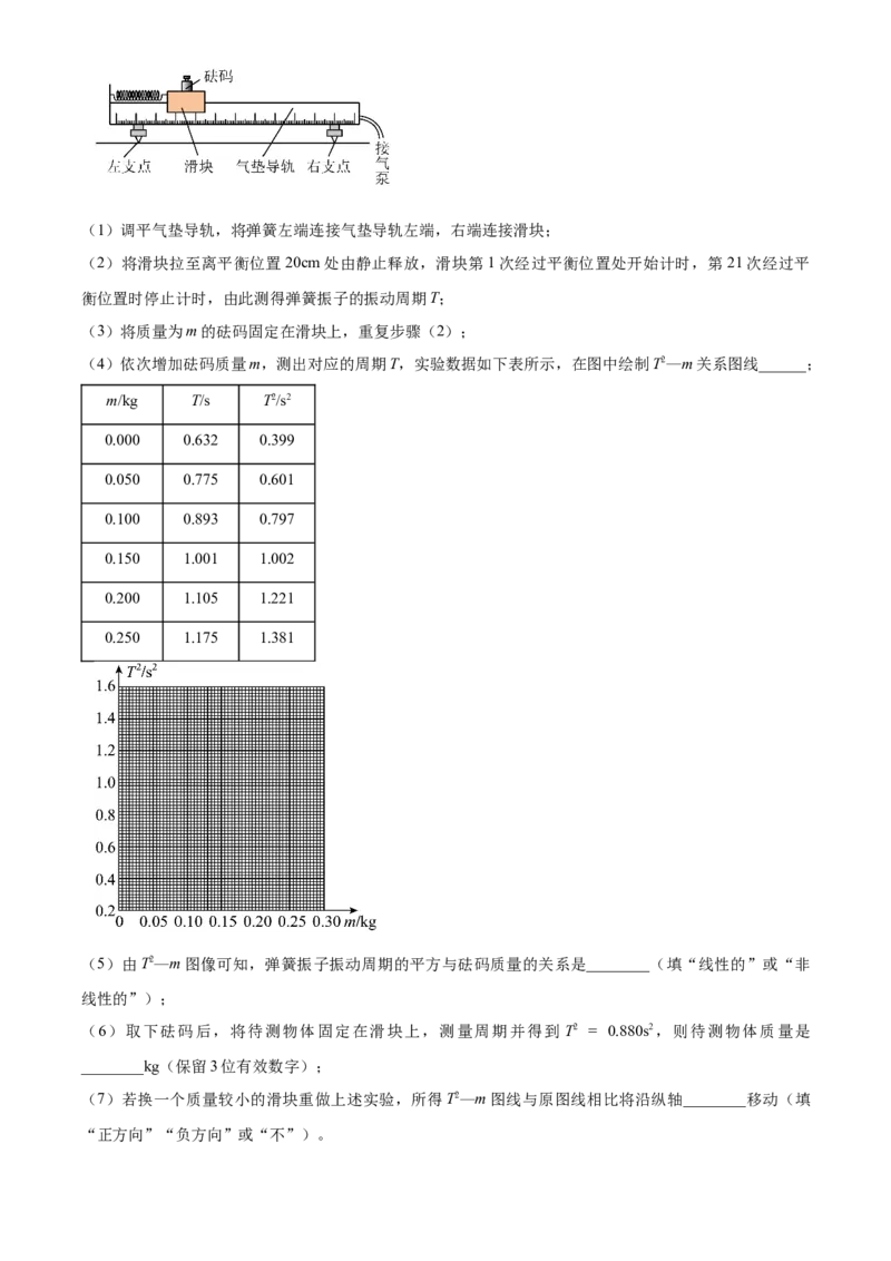 2024年高考物理真题（湖南自主命题）（解析版）_全国卷+地方卷_4.物理_1.物理高考真题试卷_2024年高考-物理_2024年湖南自主命题-物理