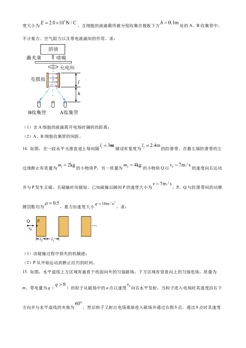 2025年高考物理真题（河南自主命题）（原卷版）_全国卷+地方卷_4.物理_1.物理高考真题试卷_2025年高考-物理_2025年河南自主命题