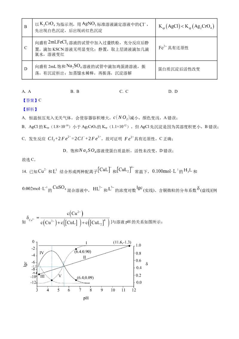 2025年高考化学真题（河北自主命题）（解析版）_全国卷+地方卷_5.化学_1.化学高考真题试卷_2025年高考-化学_2025年河北自主命题