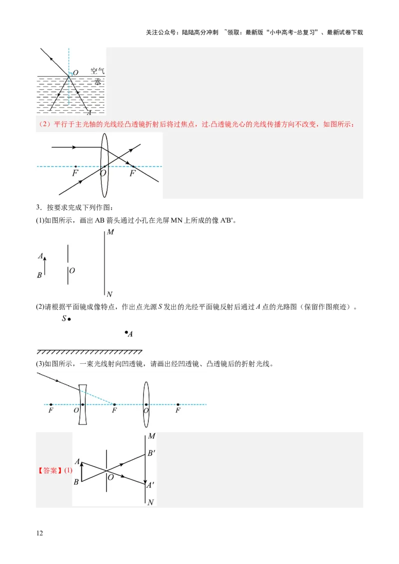 专题14作图题（讲练）（解析版）_02中考总复习（2026版更新中）_04-物理-中考总复习_2025年中考复习资料_2025中考二轮课件ppt+讲义+练习物理_讲义+练习