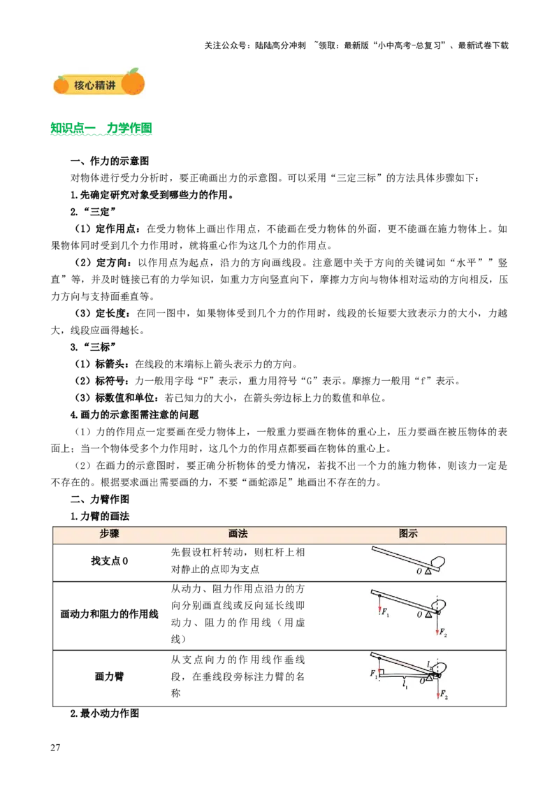专题14作图题（讲练）（解析版）_02中考总复习（2026版更新中）_04-物理-中考总复习_2025年中考复习资料_2025中考二轮课件ppt+讲义+练习物理_讲义+练习