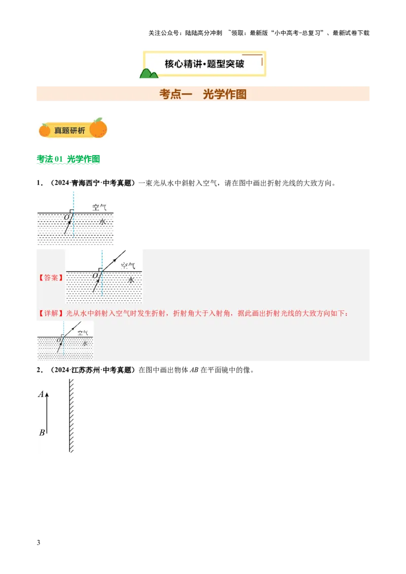 专题14作图题（讲练）（解析版）_02中考总复习（2026版更新中）_04-物理-中考总复习_2025年中考复习资料_2025中考二轮课件ppt+讲义+练习物理_讲义+练习