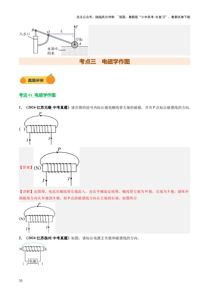 专题14作图题（讲练）（解析版）_02中考总复习（2026版更新中）_04-物理-中考总复习_2025年中考复习资料_2025中考二轮课件ppt+讲义+练习物理_讲义+练习