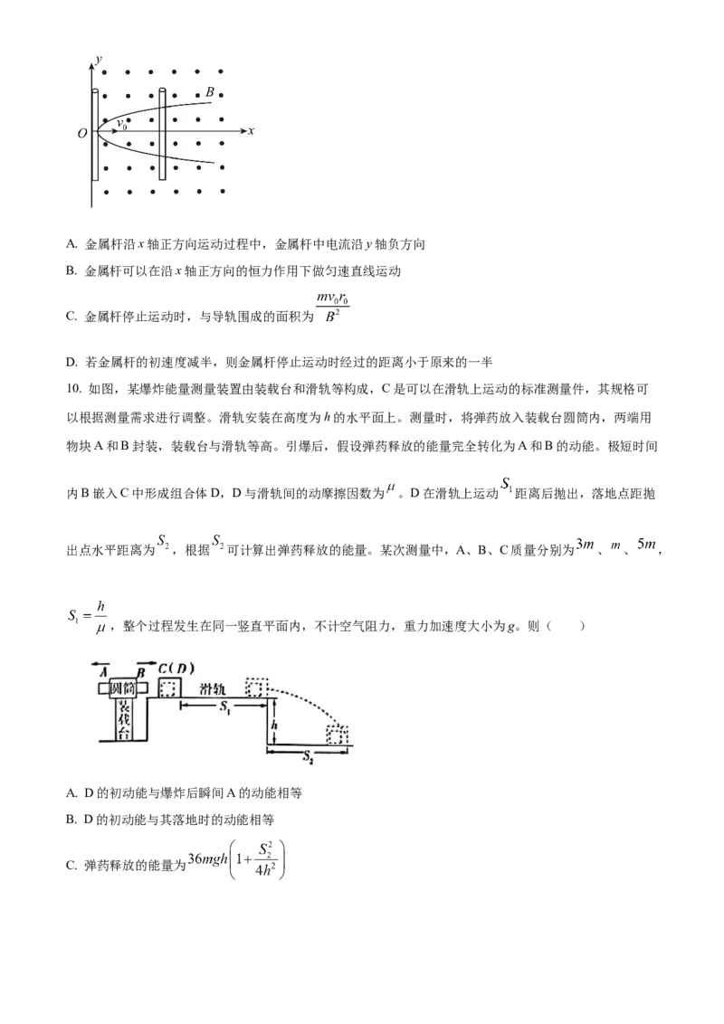 2025年高考物理真题（湖南自主命题）（原卷版）_全国卷+地方卷_4.物理_1.物理高考真题试卷_2025年高考-物理_2025年湖南自主命题