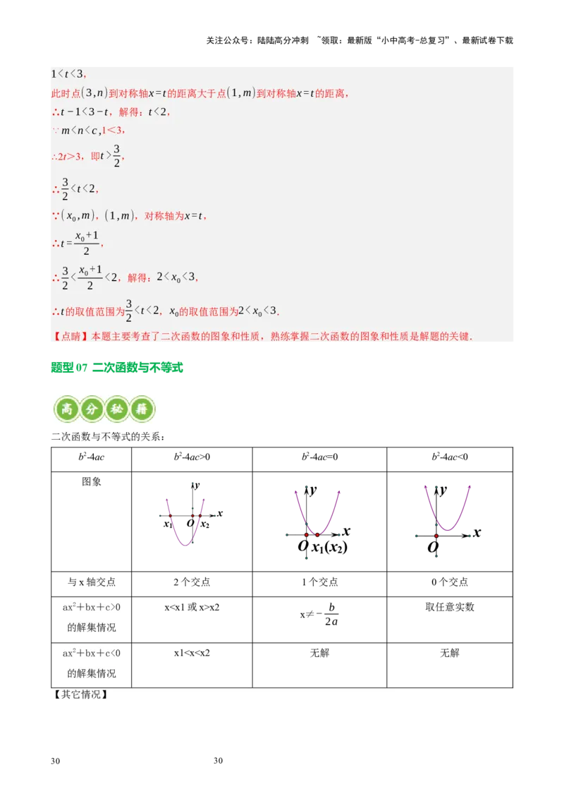 专题13二次函数性质压轴（讲练）（解析版）_02中考总复习（2026版更新中）_02-数学-中考总复习_2024年中考复习资料_二轮复习资料_课件+讲义+练习_讲义_教师版（含答案解析）
