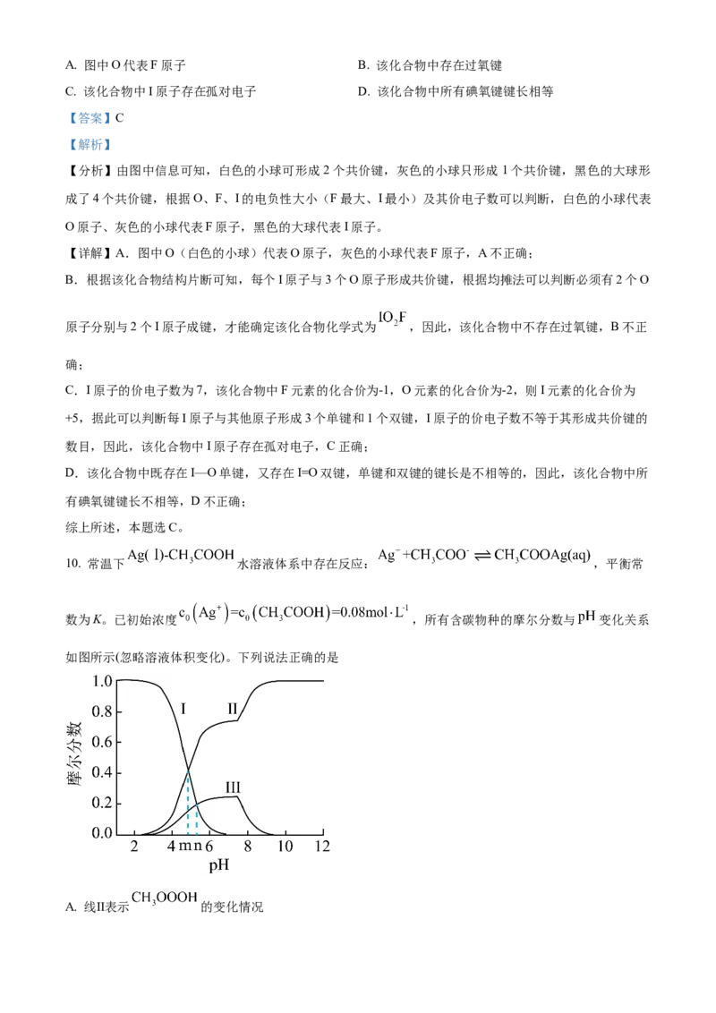 2024年高考化学真题（山东自主命题）（解析版）_全国卷+地方卷_5.化学_1.化学高考真题试卷_2024年高考-化学_2024年山东自主命题-化学