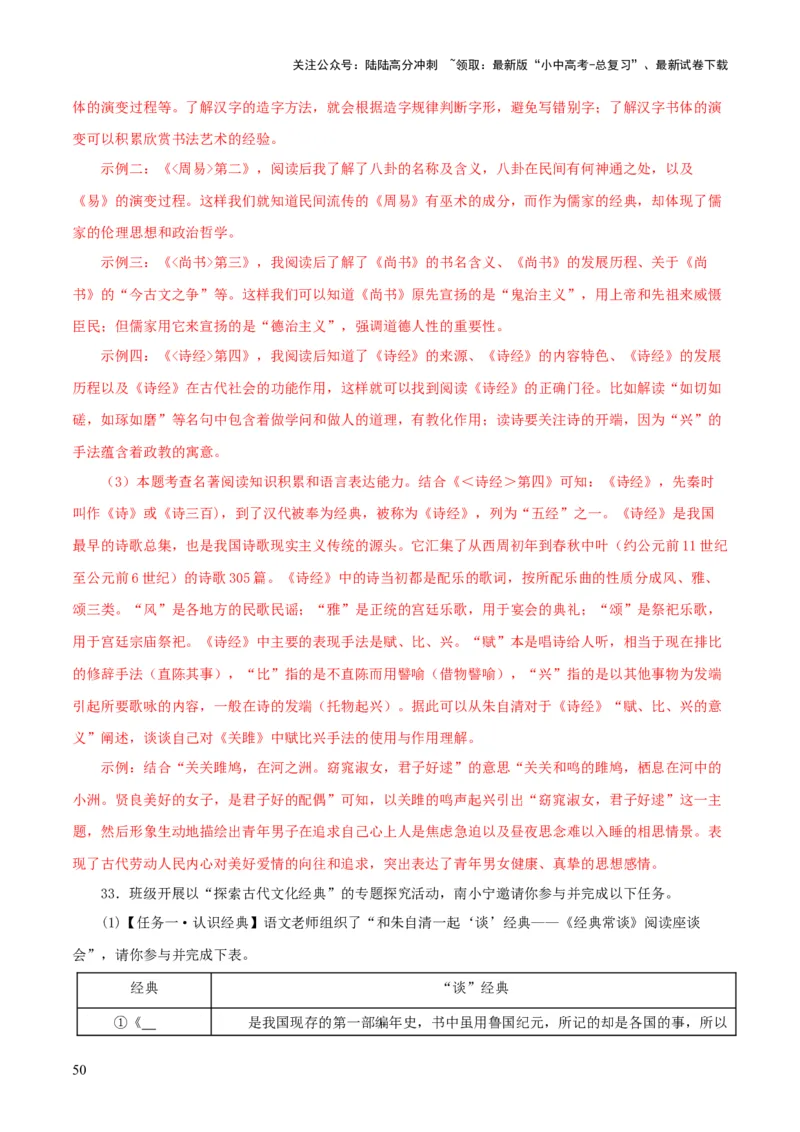 专题14《经典常谈》主题阅读活动优选40题-2024年中考语文复习之《经典常谈》章节阅读与训练（解析版）_02中考总复习（2026版更新中）_01-语文-中考总复习_2024年中考资料_专项复习资料