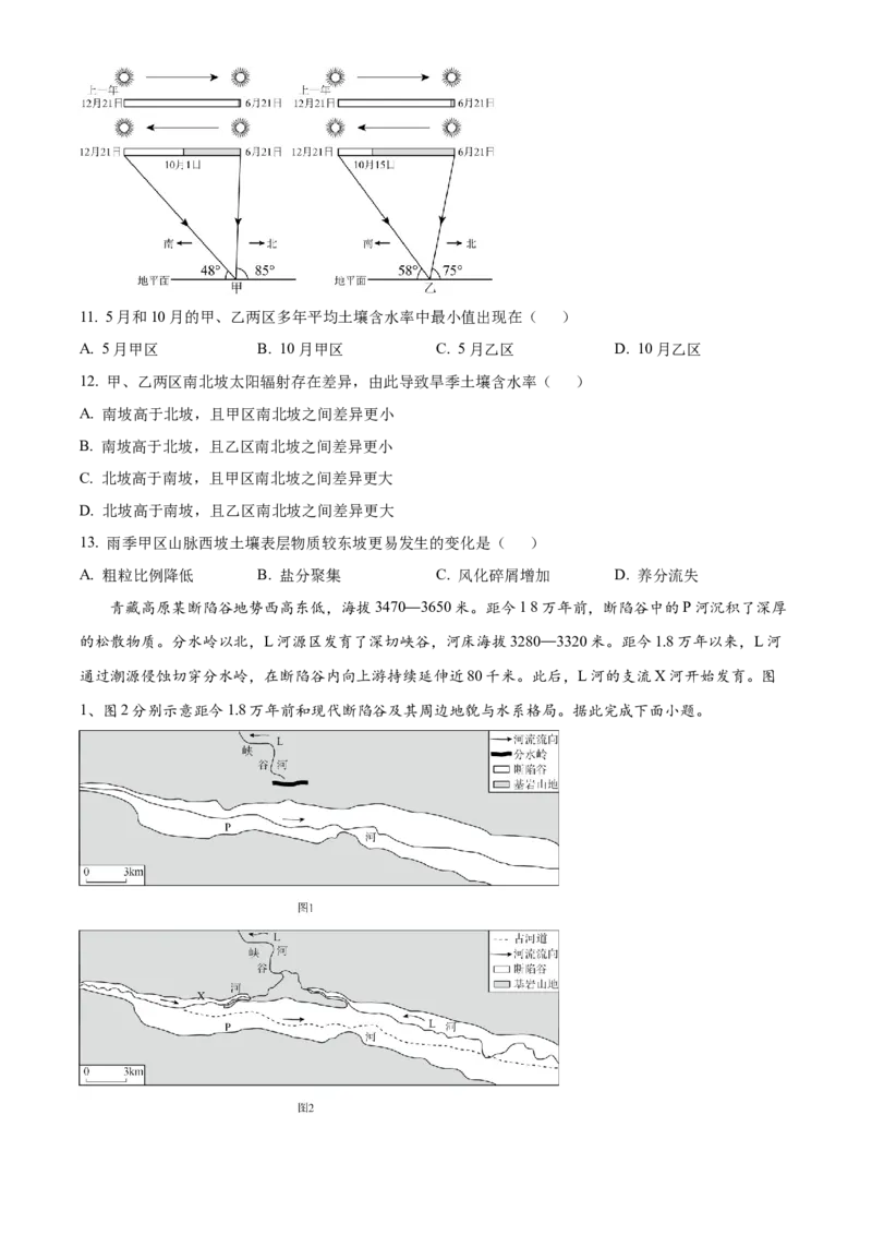2025年高考地理真题（黑龙江、吉林、辽宁、内蒙古）（原卷版）_全国卷+地方卷_8.地理_1.地理高考真题试卷_2025年高考-地理_2025年高考地理真题（黑龙江吉林辽宁内蒙古）