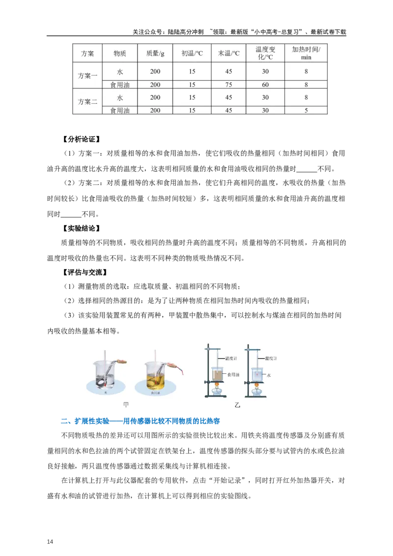 专题13内能和内能的利用（知识梳理+典例+练习）-2024物理中考一轮复习精品资料（学生版）_02中考总复习（2026版更新中）_04-物理-中考总复习_2024年中考复习资料_一轮复习_配套练习