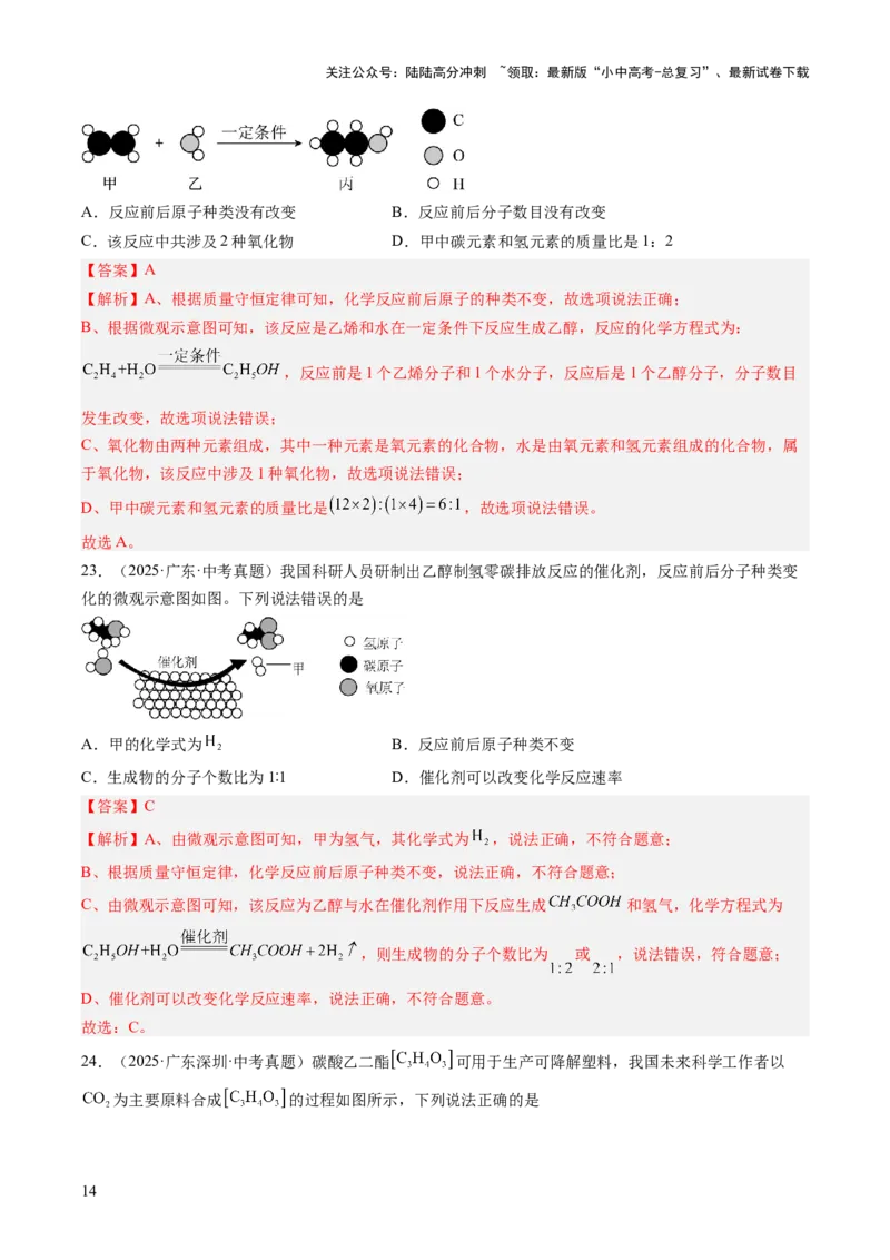 专题13质量守恒定律和化学方程式（解析版）_02中考总复习（2026版更新中）_05-化学-中考总复习_2026年中考复习（更新中）